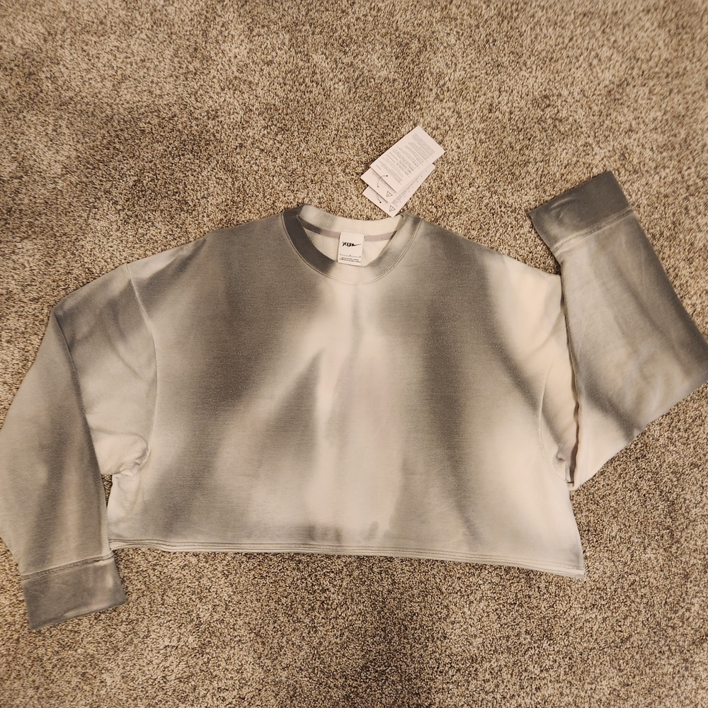 Nike Gray and White Crop Top